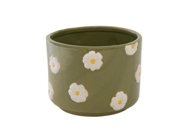 5" CERAMIC PLANTER (DAISIES)
